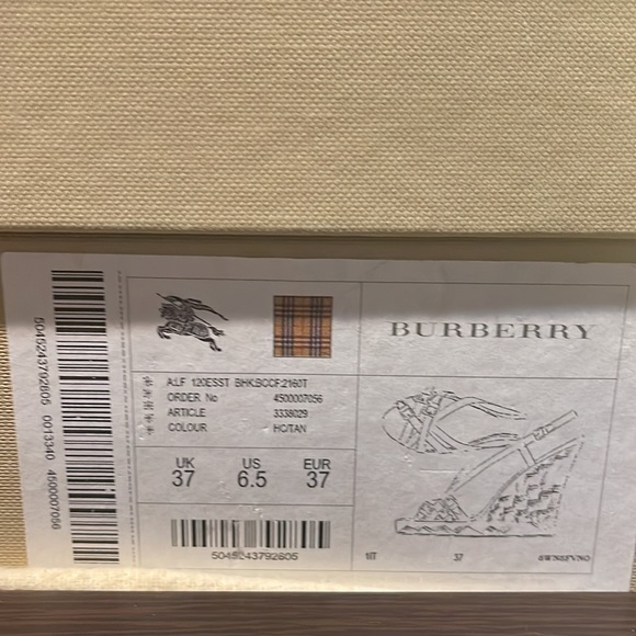 BURBERRY AUTHENTIC NOVA CHECK PLATFORM SANDAL WEDGE - Picture 2 of 9